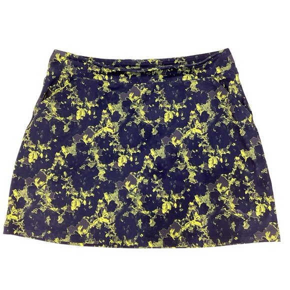 PUMA Women’s Floral Golf Tennis Skirt Mini Stretch Blue Green Size Medium EUC - Picture 1 of 8